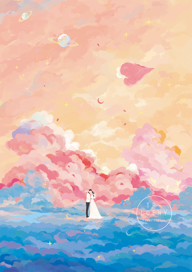 小说新婚封面插画_画画的陶然__插画师作...