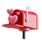 三维渲染七夕情人节爱情主题图标3D插画设计素材_Mailbox3