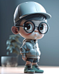 A cool fashion boy, IP design, Pop mart toys, full body
