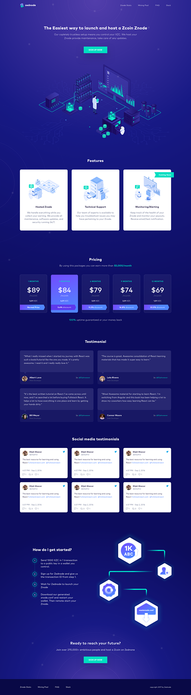 Zednode landing page...