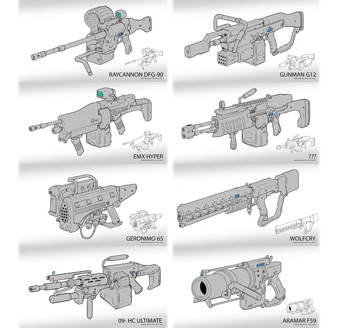 Gun sketches throwba...