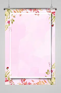 彩绘古风桃花海报背景设计