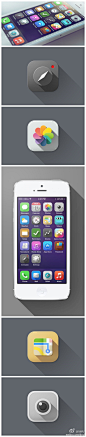 #UI赏析# “Sanat Rath的长投影风格iOS7重设计” #SKYUI#