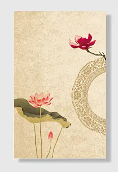 中式水墨古风工笔画背景