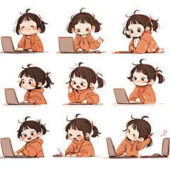 卡通人物素材图AI图元素