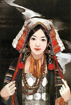 中华少数民族(德珍手绘)_哈尼族