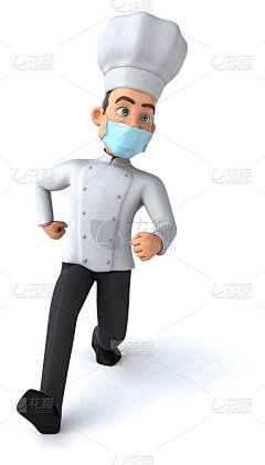 一个带面具的卡通人物的3D插图