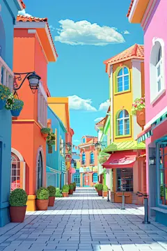 C4D电商商街模型虚拟空间设计