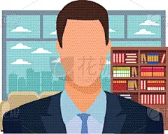 男商人,动画片,头像,成年的,职业,专业人员,经理,首席执行官,人,男人
