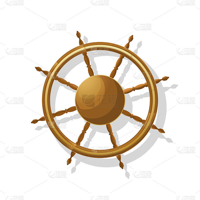 Sailing ship helm vector