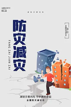 全国防灾减灾防震防汛抗洪救灾安全公益海报