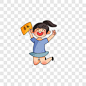 卡通高考大学录取通知书女孩插画元素卡通手绘PNG图片➤来自 PNG搜索网 pngss.com 免费免扣png素材下载！