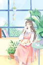 无聊的少女_黑猫爱吃薄荷糖__插画师作品_涂鸦王国gracg.com
