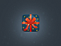 Christmas themed iPhone 4 icon! <br>I kinda like the latest christmas icons here on dribbble, so I figured I'd make my own!#icon#,#iphone#,#blue#,#red#,#christmas#,#present#,#ribbon#