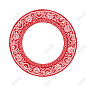 中式中国风红色圆环边框新年回形纹花纹古风圆形框png春节png素材回纹圆古风套图