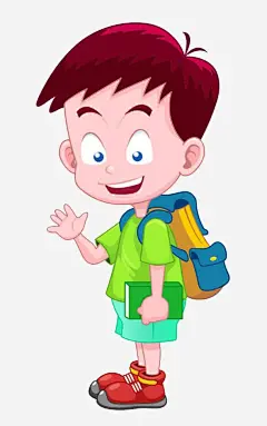新学期手绘打招呼的学生高清素材 卡通手绘 开学季 开心的人 打招呼 新学期 新学期新开始 背书包的人 免抠png 设计图片 免费下载