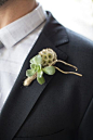 A masculine succulent boutonniere