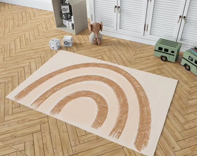 Earthy Rainbow Rug Nursery, Gender neutral nursery rug, Kids play Room ...