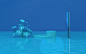 C4D建模蓝色木板墙壁夏日小清新海边沙滩海水海底黑色炫彩格子酷炫科技草地绿色渐变质感背景图片元素素材合成效果材质#率叶插件 - 批量采集#