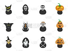 怪异,动物头,符号,可爱的,十月,木偶,魔鬼,吸血鬼,复古