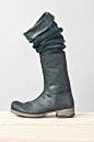 slashed leather expandable boot — re. porter