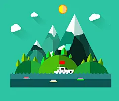 PS插画 风景