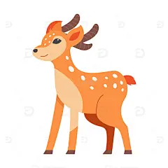 卡通动物梅花鹿高清模板免费下载-趣麦麦图