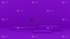 3d抽象背景渲染。粉色产品展示平台。室内讲台的地方。空白装饰模板设计。