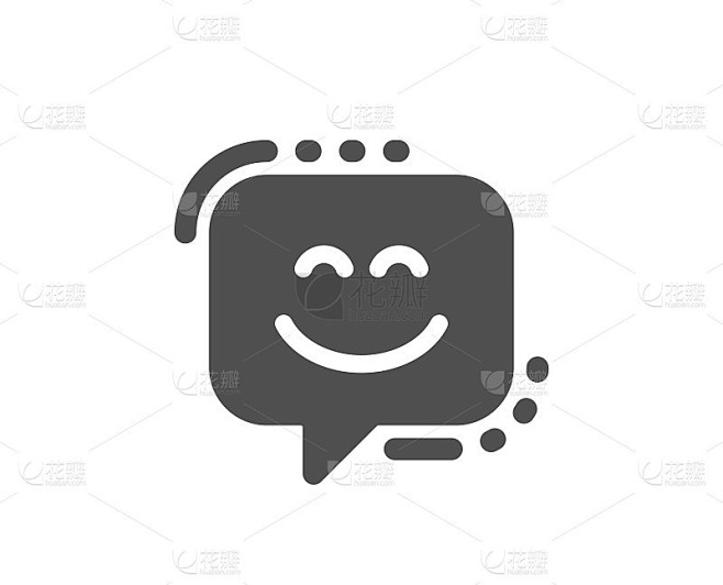 Smile face icon. Happy emoticon chat sign. Speech