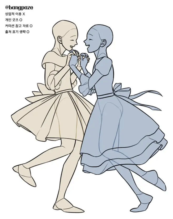 一起来跳舞吧～ 双人人模#参考#绘画#情侣 #双人#模板#cp 版权归作者所有，侵删