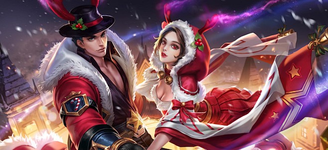 王者荣耀貂蝉圣诞恋歌吕布圣诞狂欢情侣cp官方海报