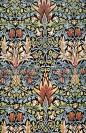 威廉莫里斯花卉纹样背景壁纸植物设计欣赏(2)-绘画欣赏-设计欣赏-素彩网