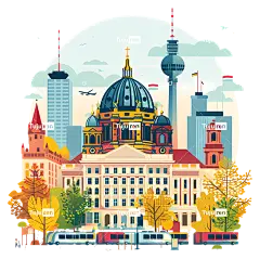 城市天际线-繁华的城市天际线，秋意盎然