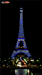 巴黎艾菲尔铁塔夜景图片素材