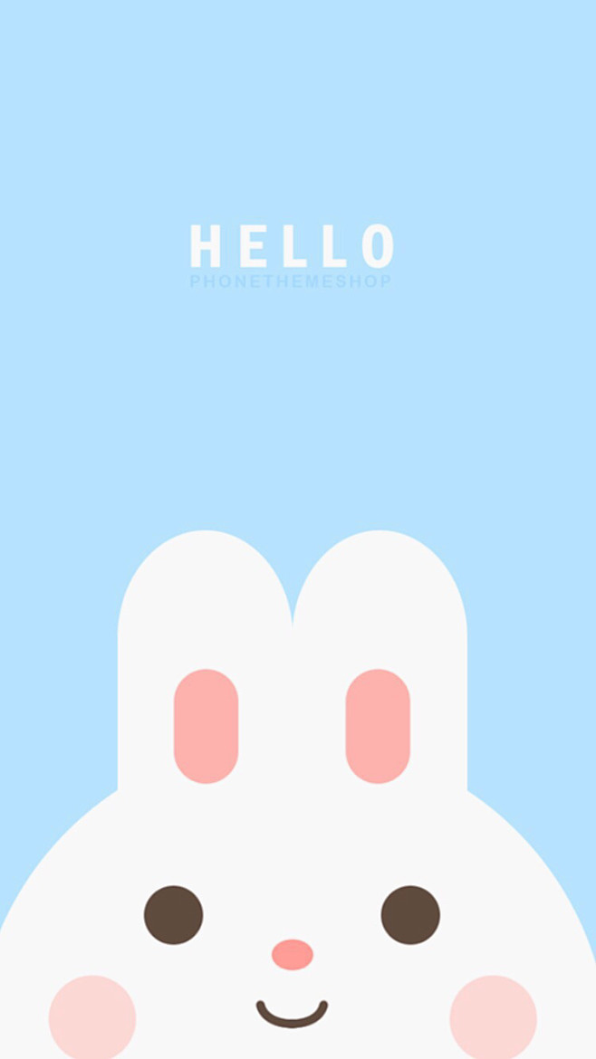 兔子卡通手机壁纸iphone锁屏少女原宿可爱插画高清动漫摄影设计平铺