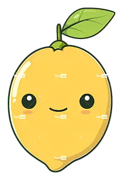 柠檬可爱柠檬水彩柠檬笑脸柠檬柠檬叶-笑脸柠檬绿叶艺术