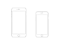 iPhone 6 Plus and iPhone 6 Wireframe by Andrea Ripamonti in 35个新鲜的iPhone6展示模型PSD下载