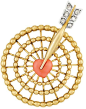 Gold, diamond, and coral bullseye brooch by Cartier. Paris, circa 1940. Via Diamonds in the Library.@北坤人素材