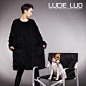 ALY/LUCIE LUO设计师品牌原创自带领羊驼毛黑色A字型大衣
