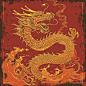 唐代中国龙印、方玺、图腾艺术品、极简主义设计海报