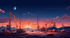 码头山川河流壁纸素材