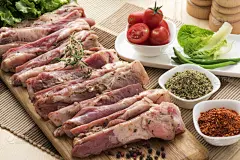 生食,蔬菜,桌子,肋骨,羊肉,水平画幅,无人,板条箱,特写,西红柿