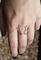 Sterling silver antler ring