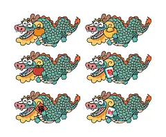 哈哈龙2024生肖插画生肖IP卡通形象设计表情包手机壳壁纸贴纸2024