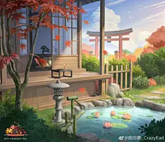 为#放置少女# 画的部分场景解禁啦，合作很愉快，感谢甲方爸爸~ ​​​​