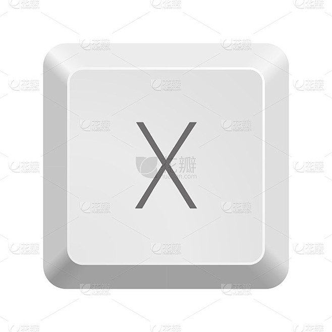 按钮x图标矢量插图。