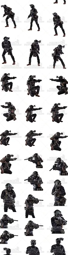 高清特种兵服饰造型素材 人物插画设计 游戏角色概念设定 png-淘宝网