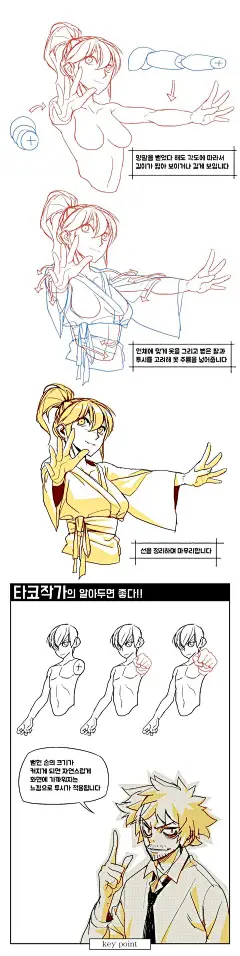 시크릿 캐릭터 드로잉/턱 괴는 모습&amp;앞으로 뻗은 손 : 독자들의 질문을 선별해 기초부터 고급 테크닉까지 아낌없이 알려주는 타코작가의 비법 전수 시간!!