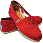 TOMS Red Canvas Classics红色经典女款帆布鞋