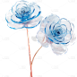 通用3D立体透明彩色花束花朵元素贴纸